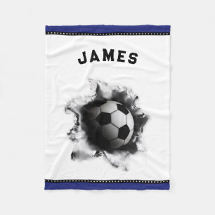 personalized soccer gift fleece blanket