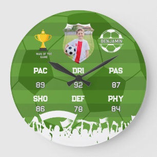 Personalized Soccer Gift For Kids, Custom Fut Card Large Clock