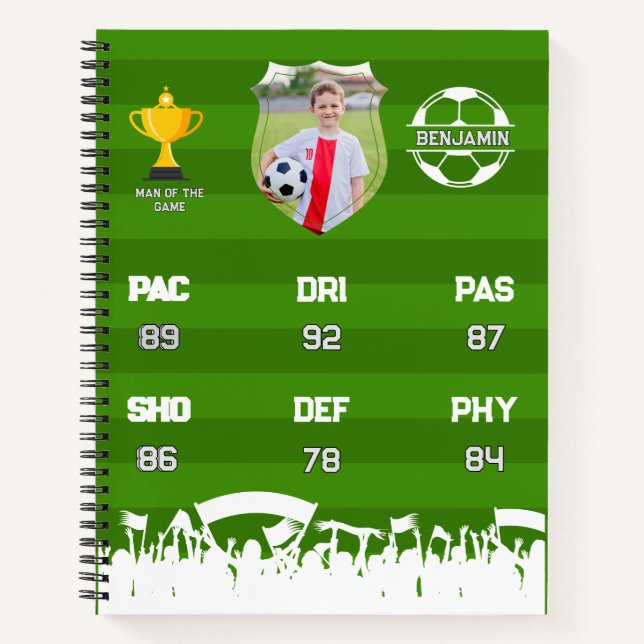 Personalized Soccer Gift For Kids, Custom Fut Card Notebook (Front)