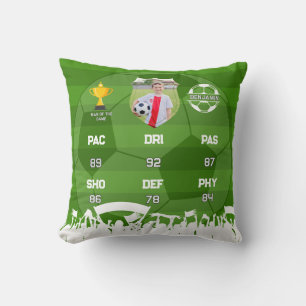 Personalized Soccer Gift For Kids, Custom Fut Card Throw Pillow