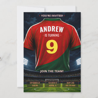 Personalized Soccer Jersey Birthday Invitation