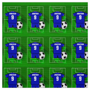 Personalized Soccer Jersey Blue with White Fabric