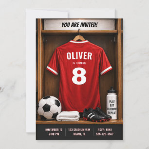 Personalized Soccer Jersey Boy Birthday Invitation