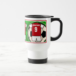Personalized Soccer Jersey name and number rw2 Travel Mug