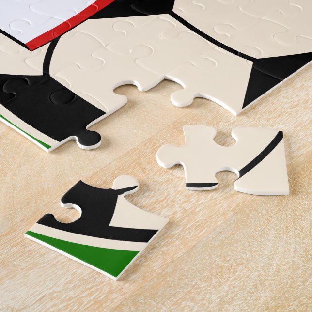 Personalized Soccer Jersey Red and White Jigsaw Puzzle (Side)