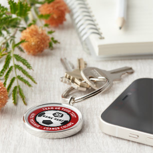 Personalized Soccer Keychains, Choose Style, Size Keychain