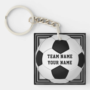 Personalized Soccer Keychains Text on Front, Back