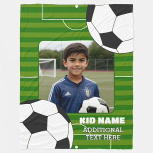 Personalized Soccer Kids Fleece Blanket