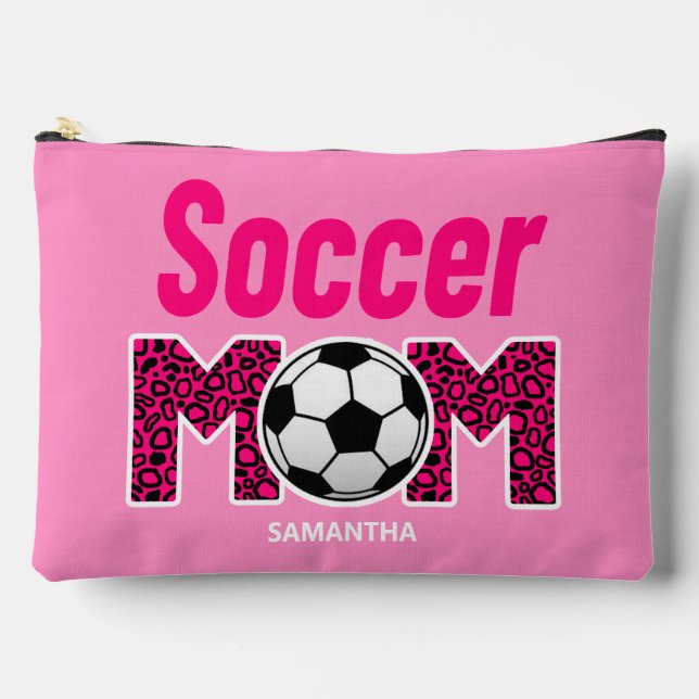 Personalized Soccer Mom Name Mother's Day Accessory Pouch (Front)