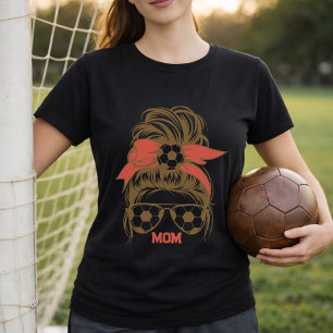 Personalized Soccer Mom Sunglasses Bow Look T-Shirt