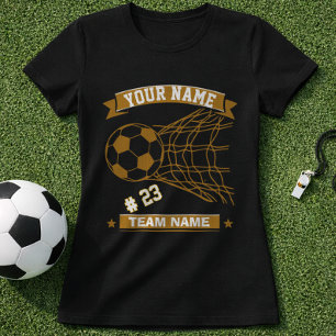 Personalized Soccer Name Number & Team Goal Net T-Shirt