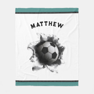 personalized soccer novelty fleece blanket