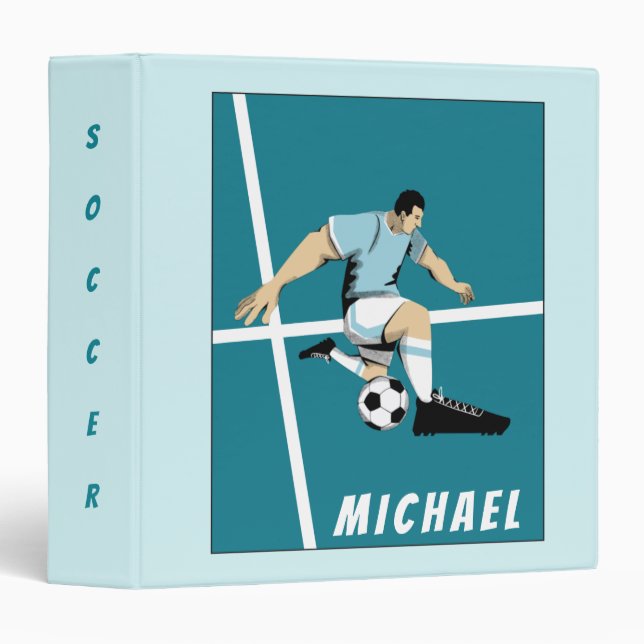 Personalized Soccer Player Coach Illustration Cool Binder (Front/Spine)