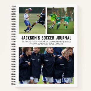 Personalized Soccer Player Team Photo Collage Notebook