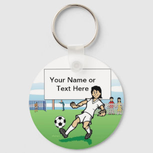 Personalized Soccer Player Youth - Female Cartoon Keychain