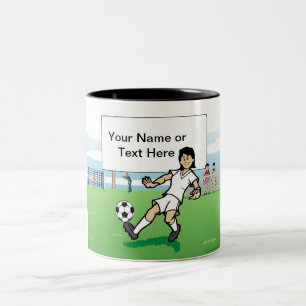 Personalized Soccer Player Youth - Female Cartoon Two-Tone Coffee Mug