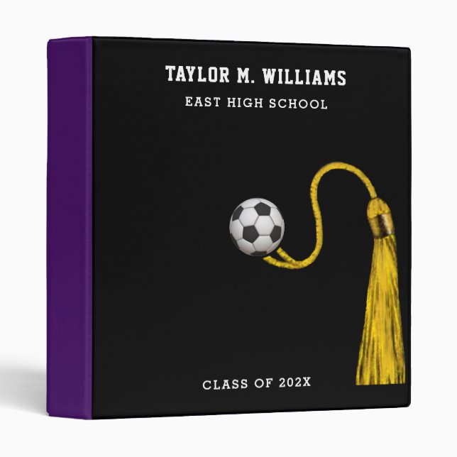 Personalized Soccer Senior Scrapbook 3 Ring Binder (Front/Spine)