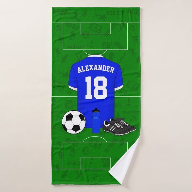 Personalized soccer shirt bath towel set (Bath Towel)