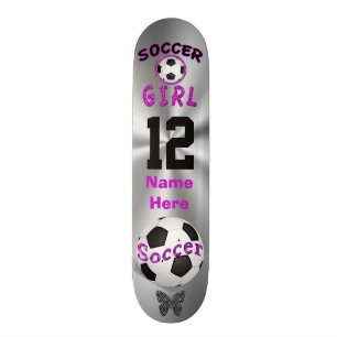 Personalized Soccer Skateboard Deck for Girls