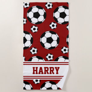 Personalized Soccer Sports Summer Beach Towel