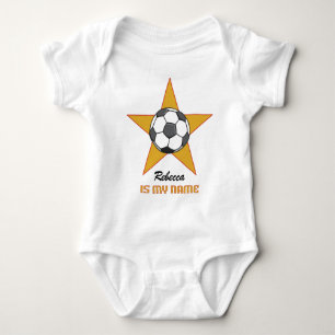Personalized Soccer Star Baby Bodysuit