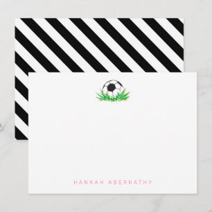 Personalized Soccer Thank You Note Cards