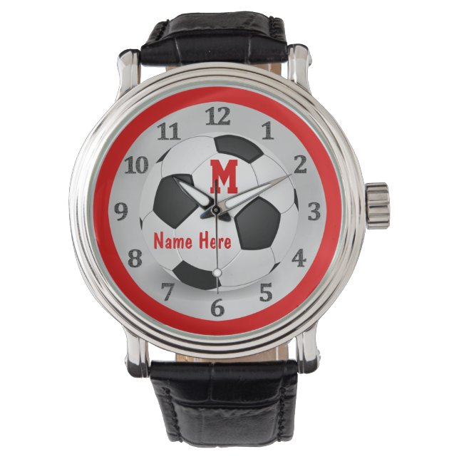 Personalized Soccer Watches with Name and Monogram (Front)