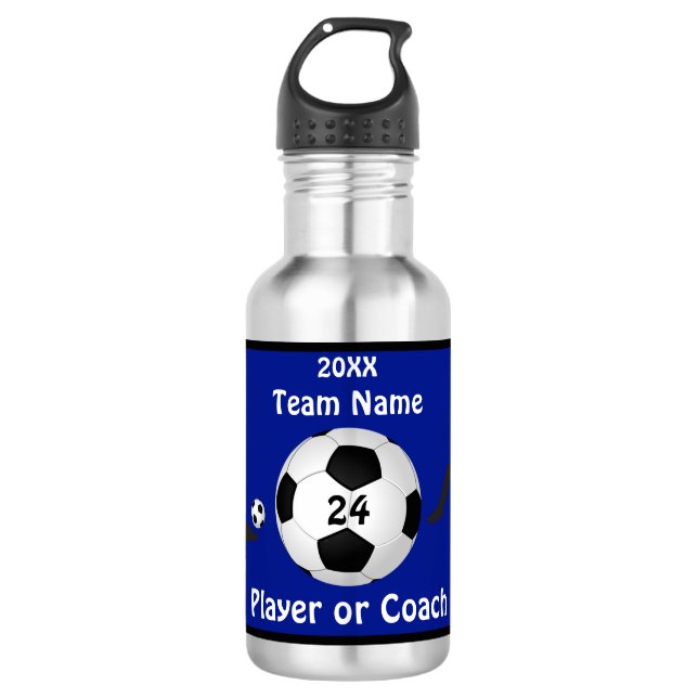Personalized Soccer Water Bottles Players, Coaches (Front)