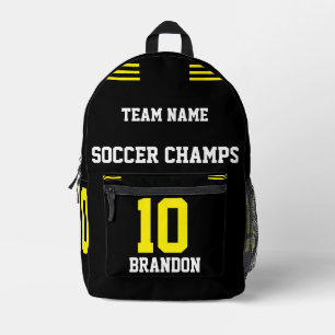Personalized Soccer Y & W Modern Printed Backpack