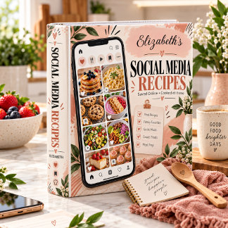 Personalized Social Media Recipes Organizer Binder