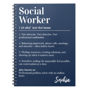 Personalized Social Worker Dictionary Definition Notebook