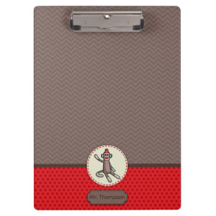 Personalized Sock Monkey Clipboard