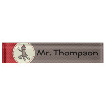 Personalized Sock Monkey Name Plate