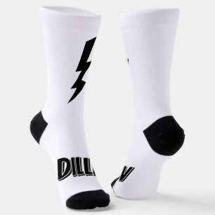 Personalized socks with lightning bolt design