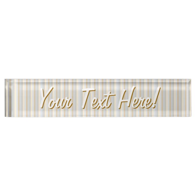 Personalized Soft Coloured Greys Vertical Stripes Nameplate (Front)