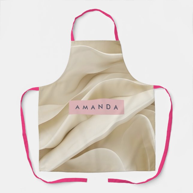Personalized Soft Cream Abstract Minimal Flow  Apron (Front)