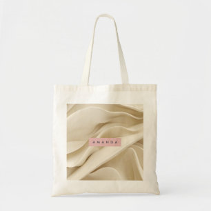 Personalized Soft Cream Abstract Minimal Flow  Tote Bag