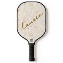 Personalized Soft Florals Name Pickleball Design