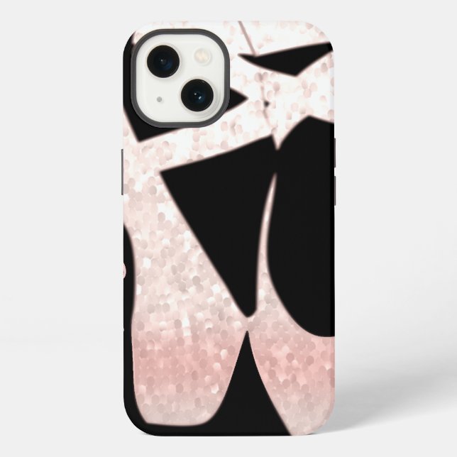 Personalized Soft Gradient Pink Ballet Shoes iPhone Case (Back)