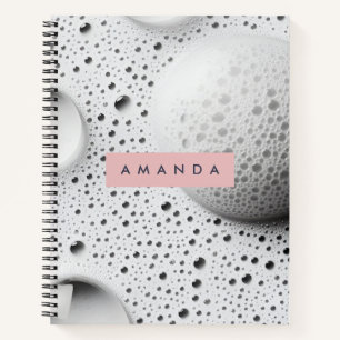 Personalized Soft Grey Bubble Texture Design Notebook