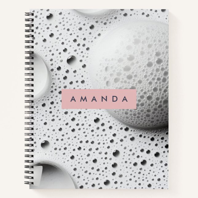 Personalized Soft Grey Bubble Texture Design Notebook (Front)