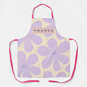 Personalized Soft Lavender Daisy Flower Apron