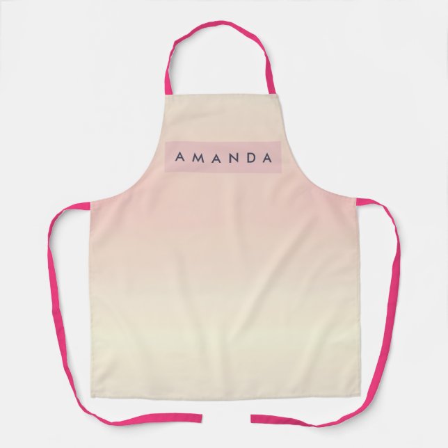 Personalized Soft Pastel Blush Gradient Apron (Front)