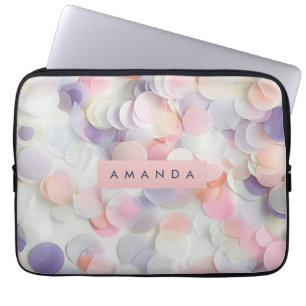 Personalized Soft Pastel Confetti Design Laptop Sleeve
