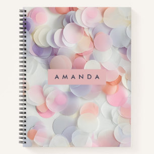 Personalized Soft Pastel Confetti Design Notebook