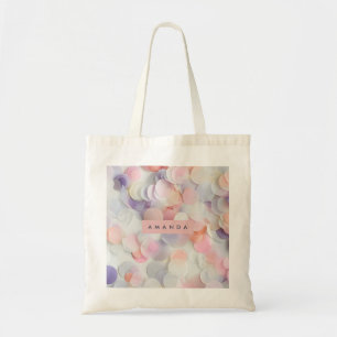 Personalized Soft Pastel Confetti Design Tote Bag