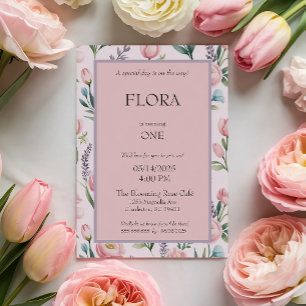 Personalized Soft Pastel Floral Roses & Tulips Invitation