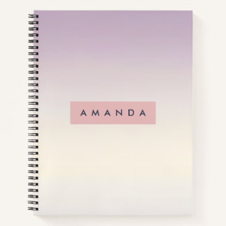 Personalized Soft Pastel Lavender Gradient Notebook