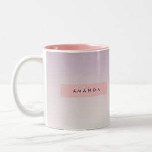 Personalized Soft Pastel Lavender Gradient Two-Tone Coffee Mug