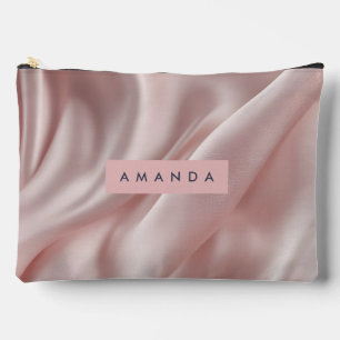 Personalized Soft Pastel Satin Elegance Accessory Pouch